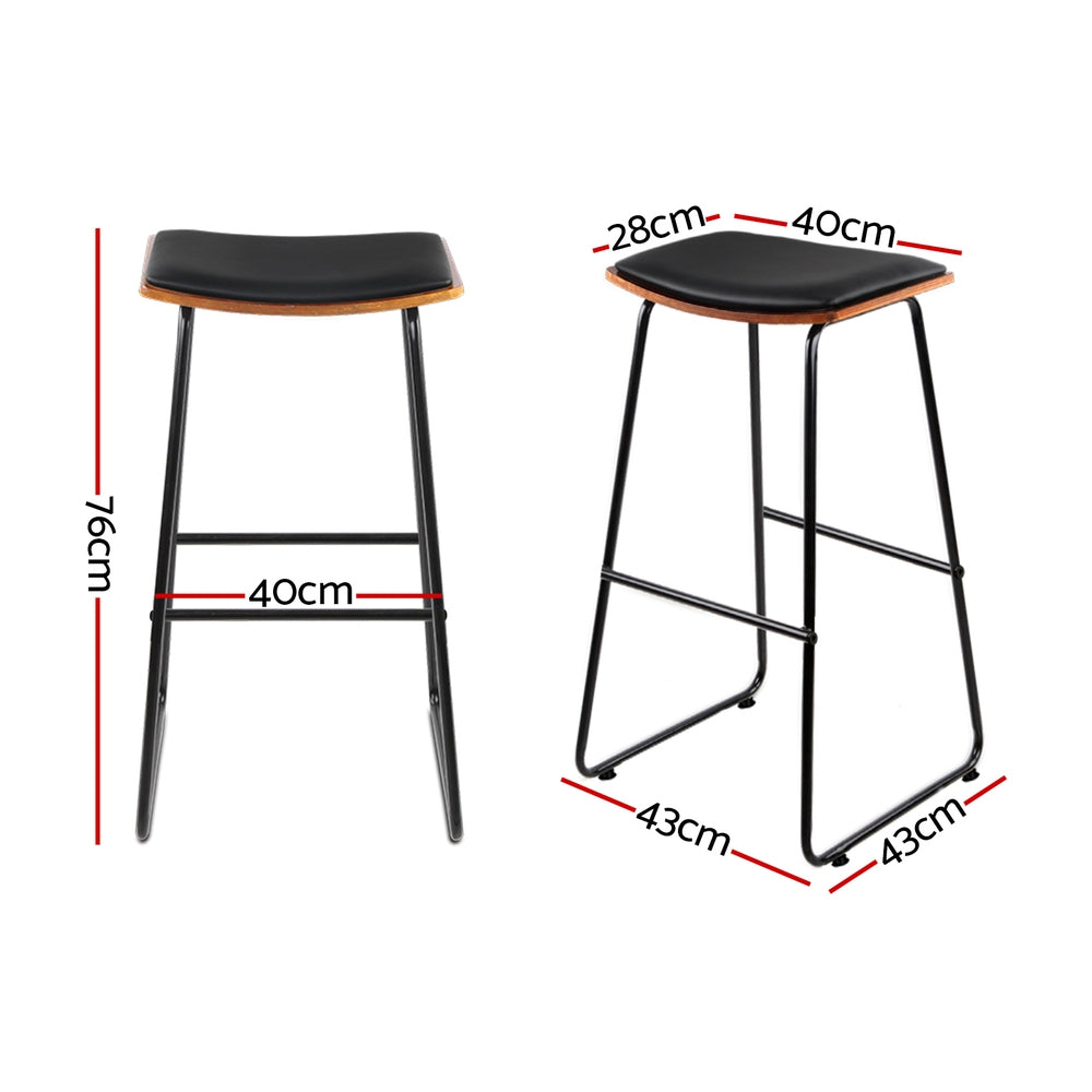 Artiss Bar Stools Kitchen Counter Stools Metal Chairs x2