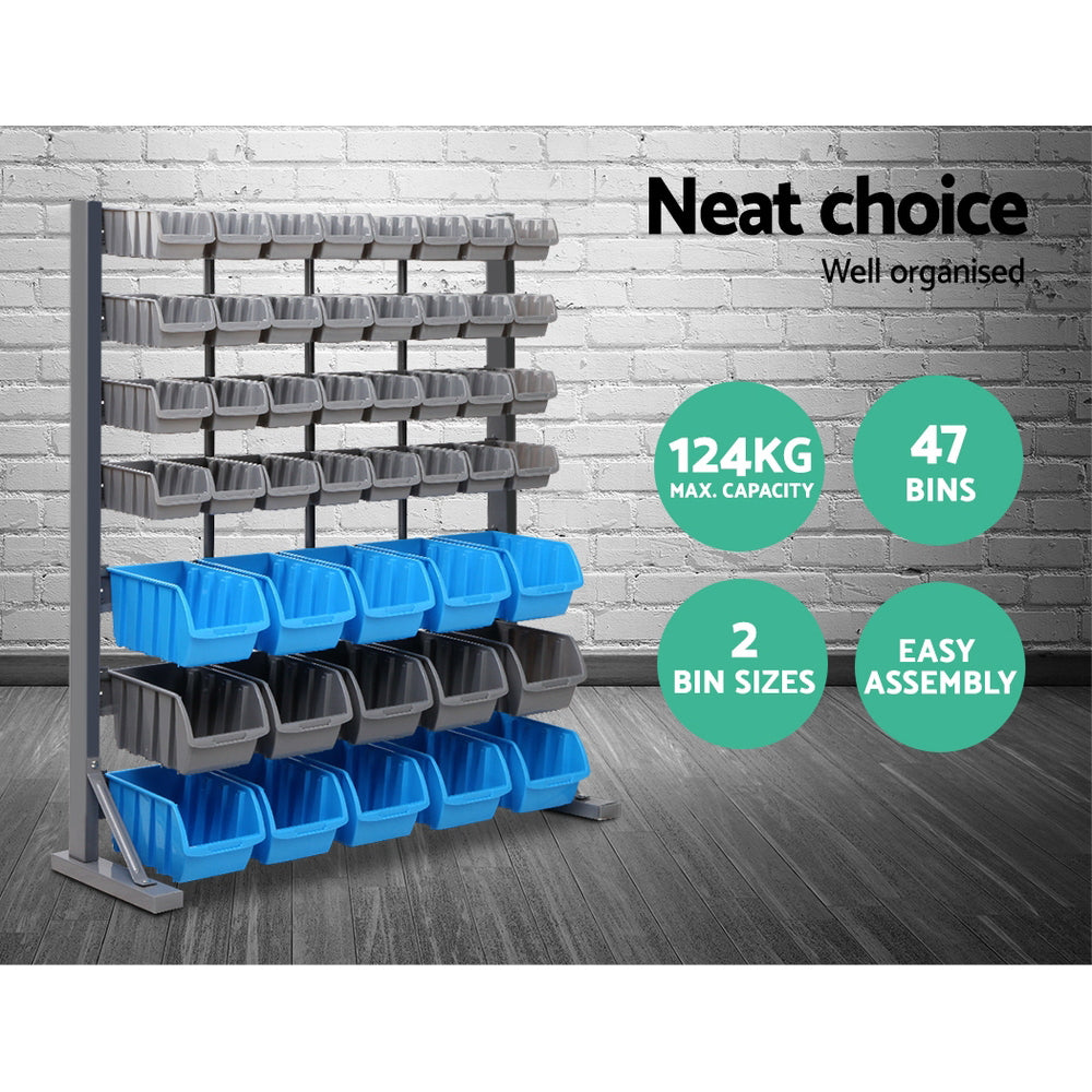 Giantz 47 Storage Bin Rack Free Stand Steel Stand