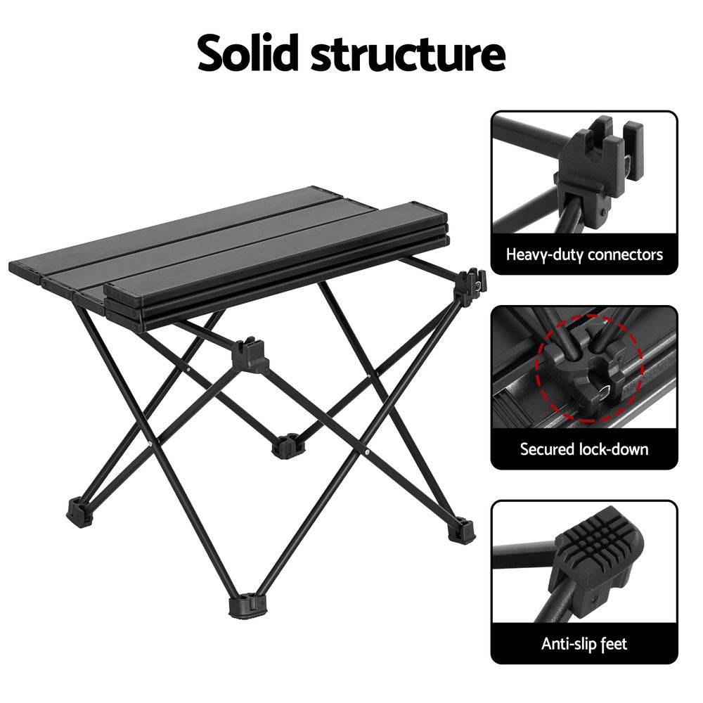 Weisshorn Folding Camping Table 40cm Aluminium Portable Outdoor Picnic BBQ