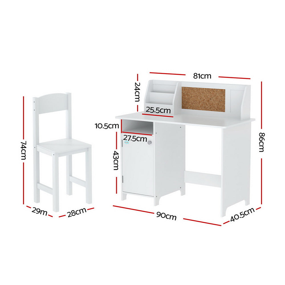 Keezi Kids Table and Chair Set Children Study Play Toys Desk w/ Cabinet Storage