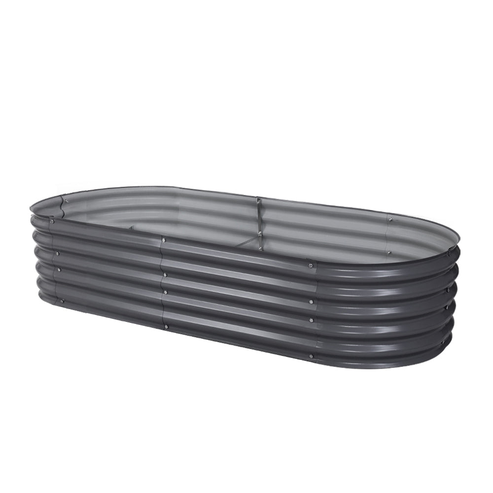 Greenfingers Garden Bed 160X80X42cm Oval Planter Box Raised Container Galvanised