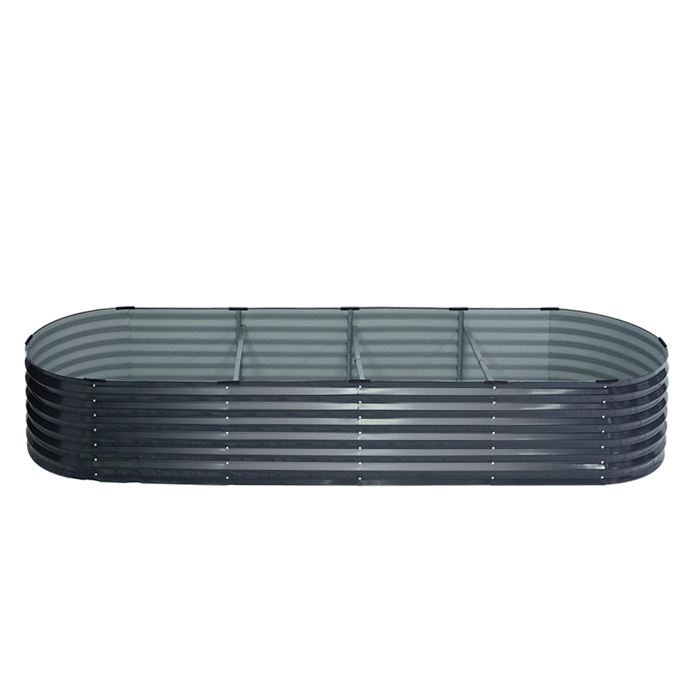 Greenfingers Garden Bed 320X80X42cm Oval Planter Box Raised Container Galvanised