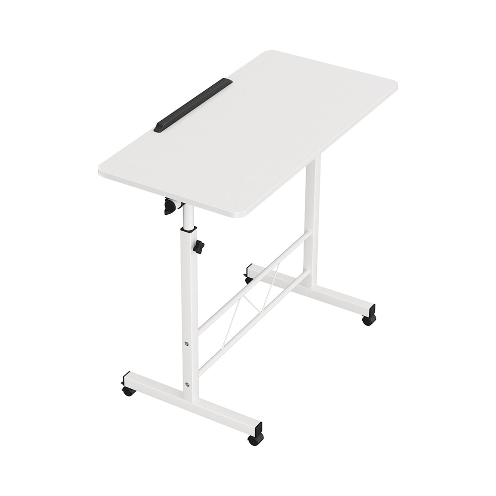 Portable Mobile Laptop Desk Notebook Computer Height Adjustable Table Sit Stand Study Office Work White