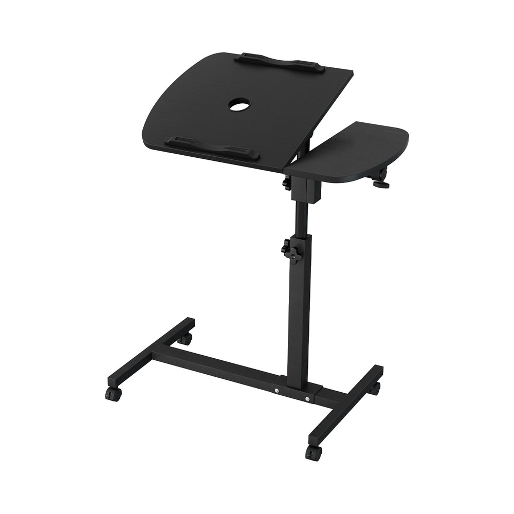 Artiss Laptop Table Desk Adjustable Stand With Fan - Black