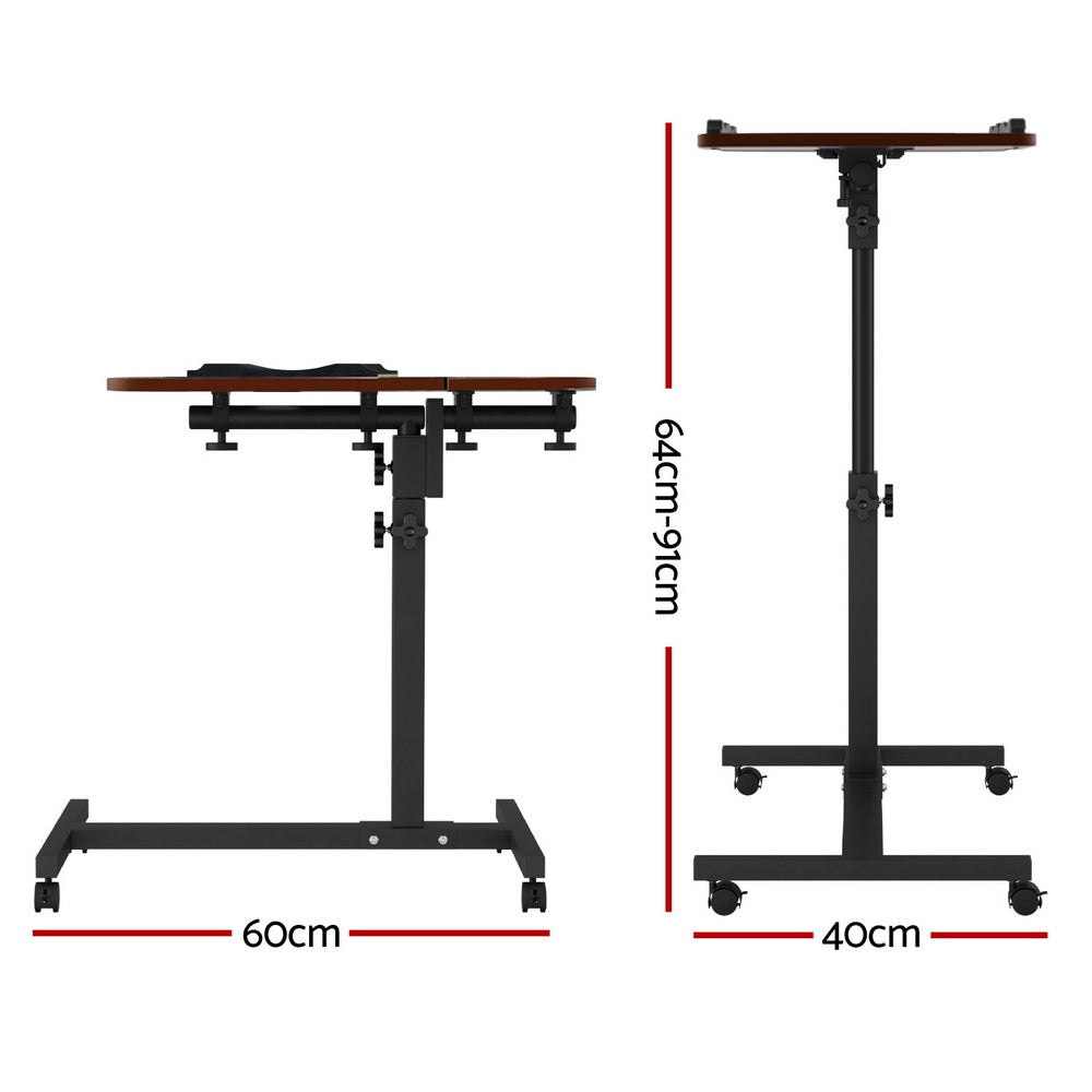 Artiss Laptop Table Desk Adjustable Stand - Walnut