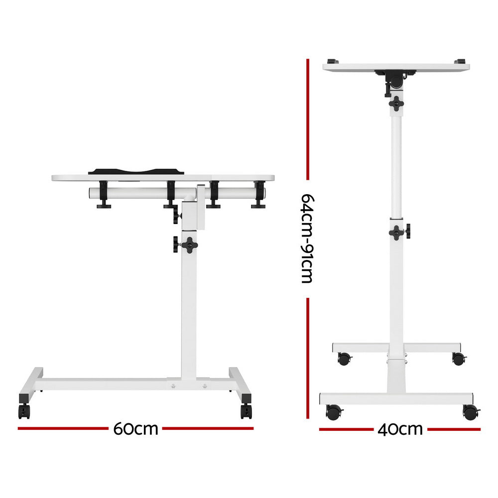 Artiss Laptop Table Desk Adjustable Stand - White