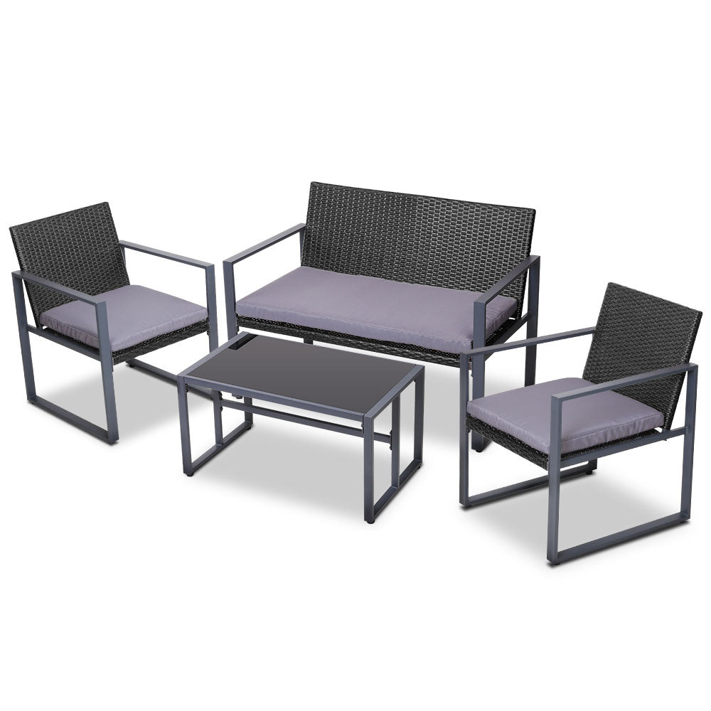 Gardeon 4pcs Outdoor Lounge Setting Sofa Set Garden Patio Table Chairs