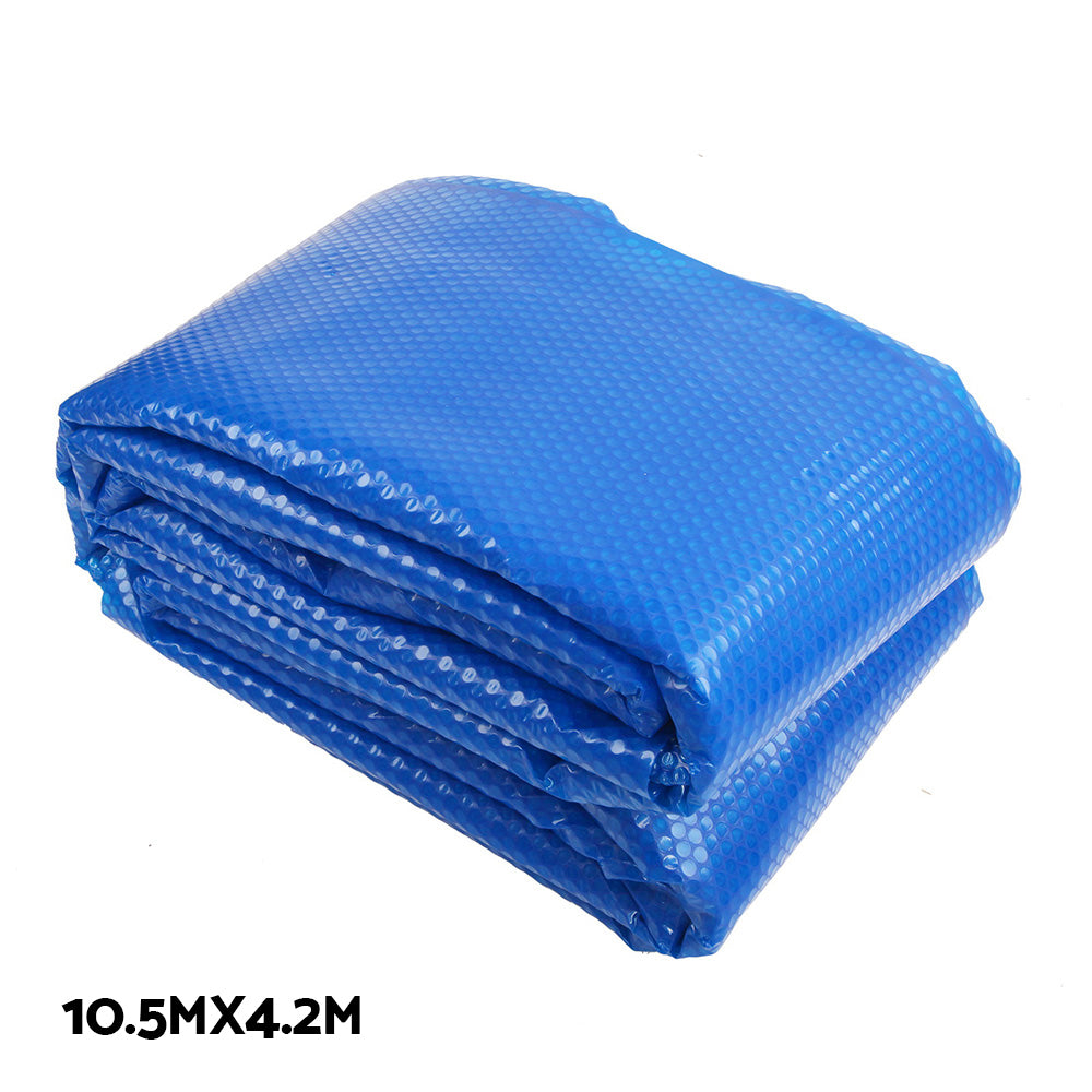 Aquabuddy Pool Cover 500 Micron 10.5x4.2m Swimming Pool Solar Blanket 5.5m Blue Roller