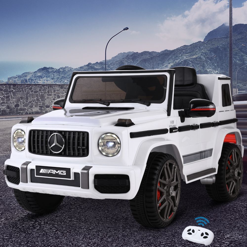 Kids Electric Ride On Car Mercedes-Benz Licensed AMG G63 Toy Cars Remote White