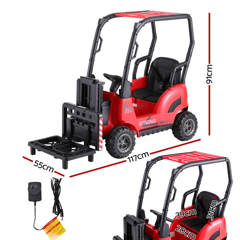 Rigo Kids Electric Ride On Car Forklift Loader Toys Cars Horn Remote 12V Red