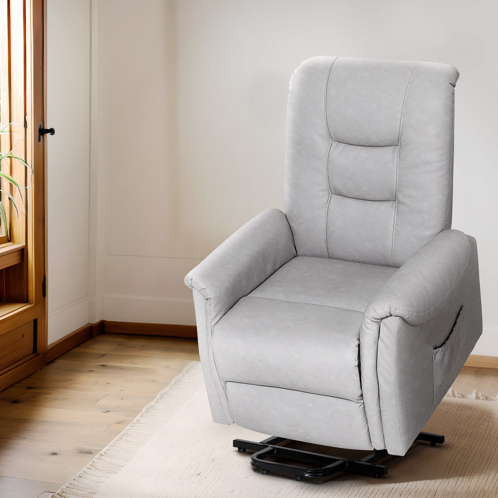 Artiss Recliner Chair Lift Assist Chair Grey Leather