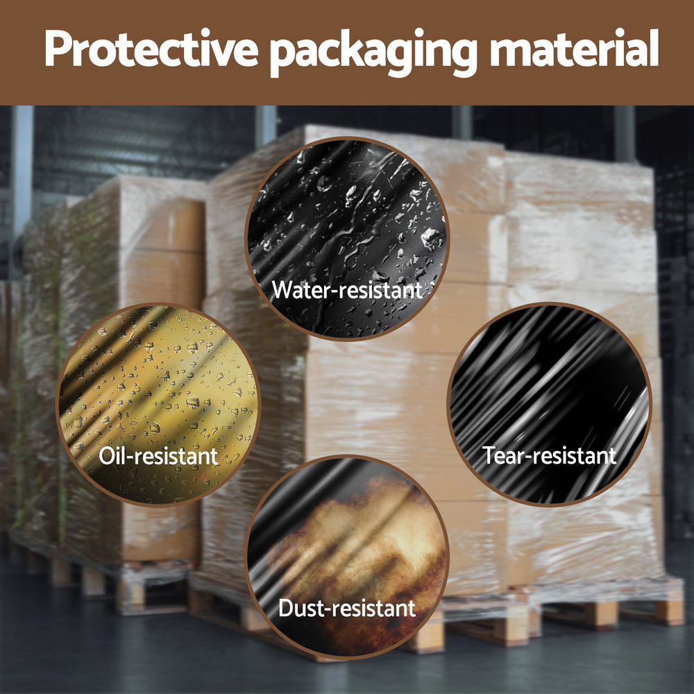 400mx50cm Stretch Film Shrink Wrap Rolls Package Material Home Warehouse Black