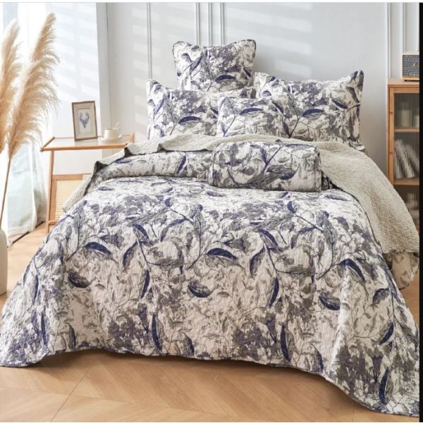 Forest Dreams 100% Cotton Quilted 3 pcs Bedspread Coverlet Set King