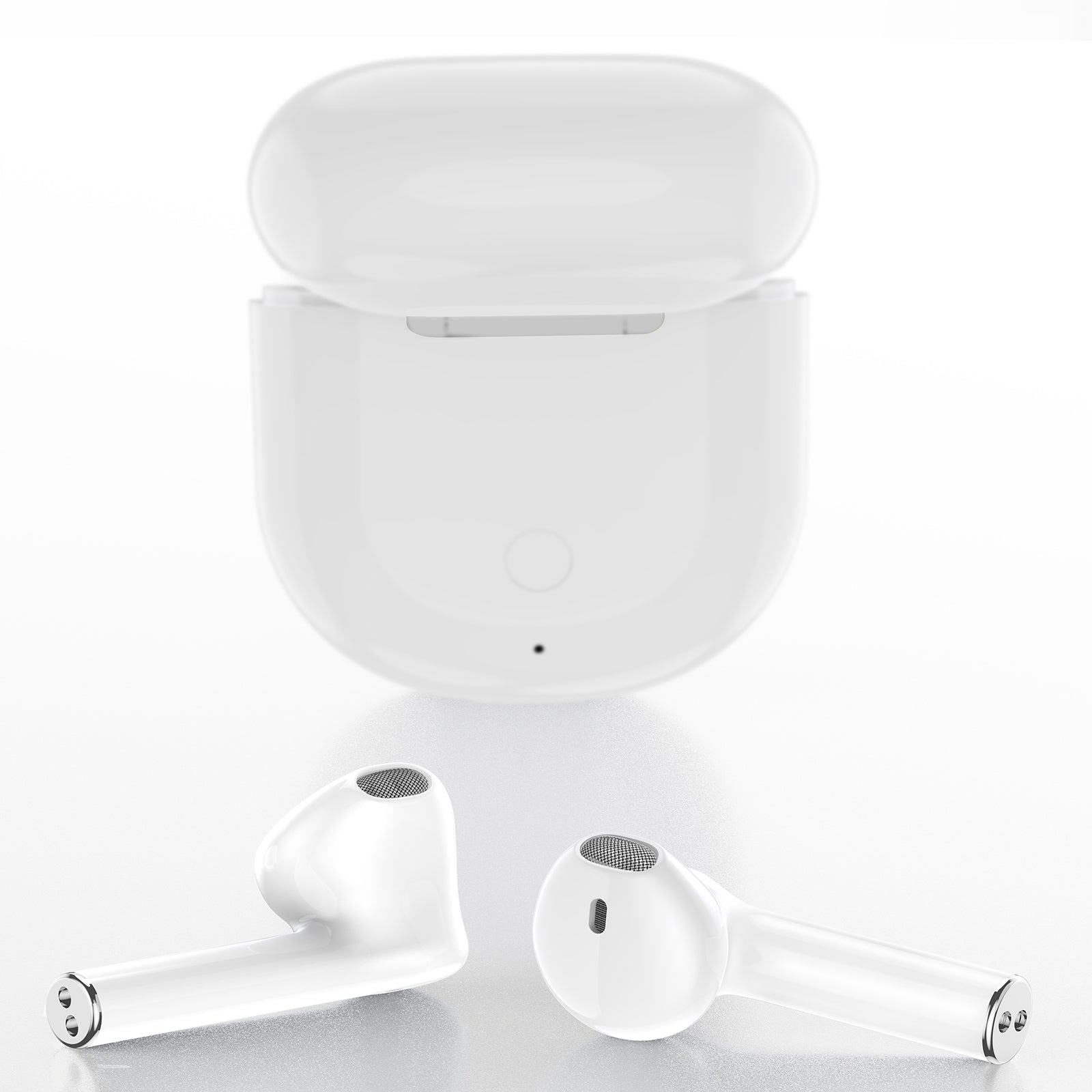 FitSmart Wireless Earbuds Earphones Bluetooth 5.0 For IOS Android In Built Mic - White