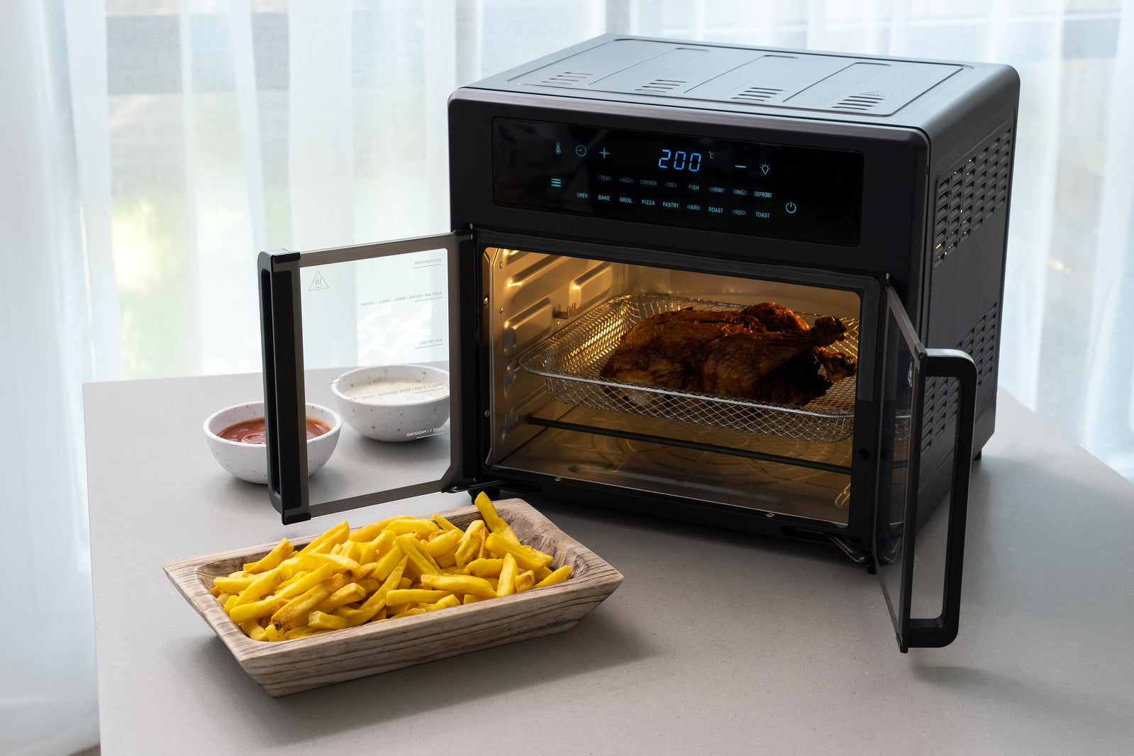 25L Air Fryer Convection Oven with 360 Cooking & French Doors