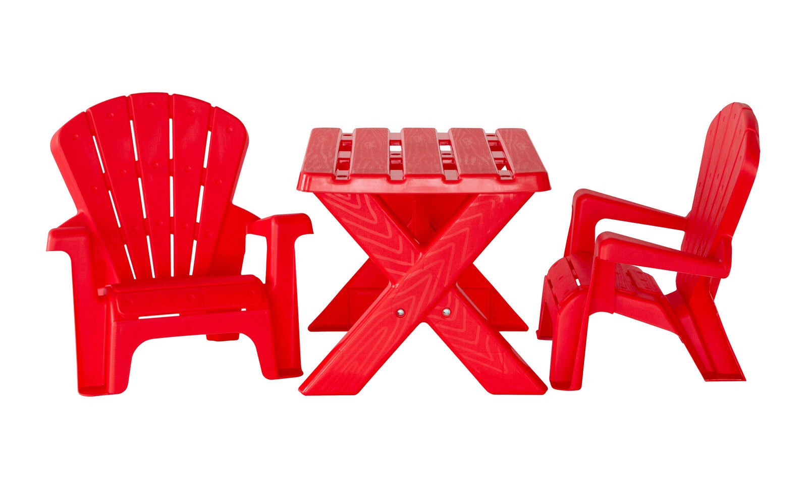 Kids Durable Table and Two Child-sized Chairs Set - Red