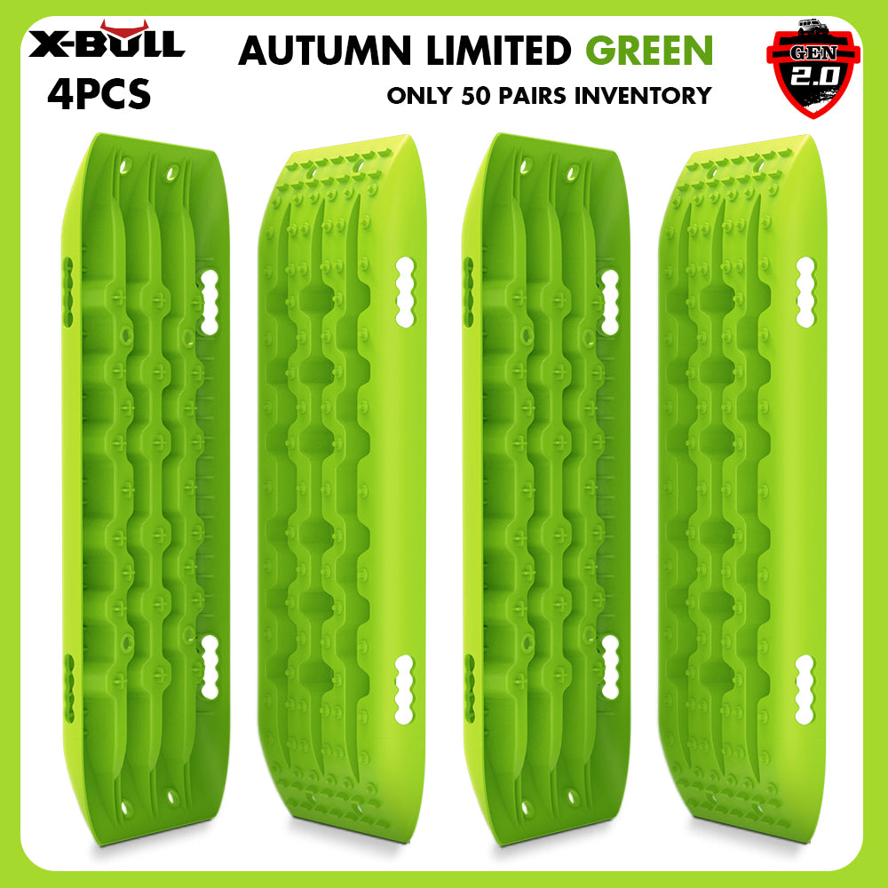 X-BULL Recovery Tracks Boards 10T 4PCS 2Pairs Truck Snow Mud 4WD Offroad Gen2.0 91cm Green