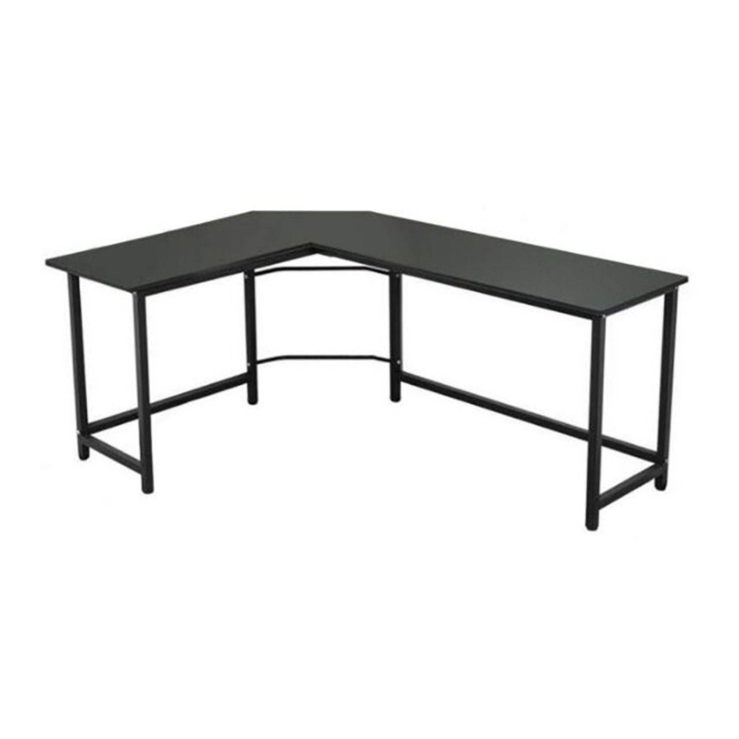 EKKIO L-Shaped Corner Computer Desk with CPU Stand (Black)