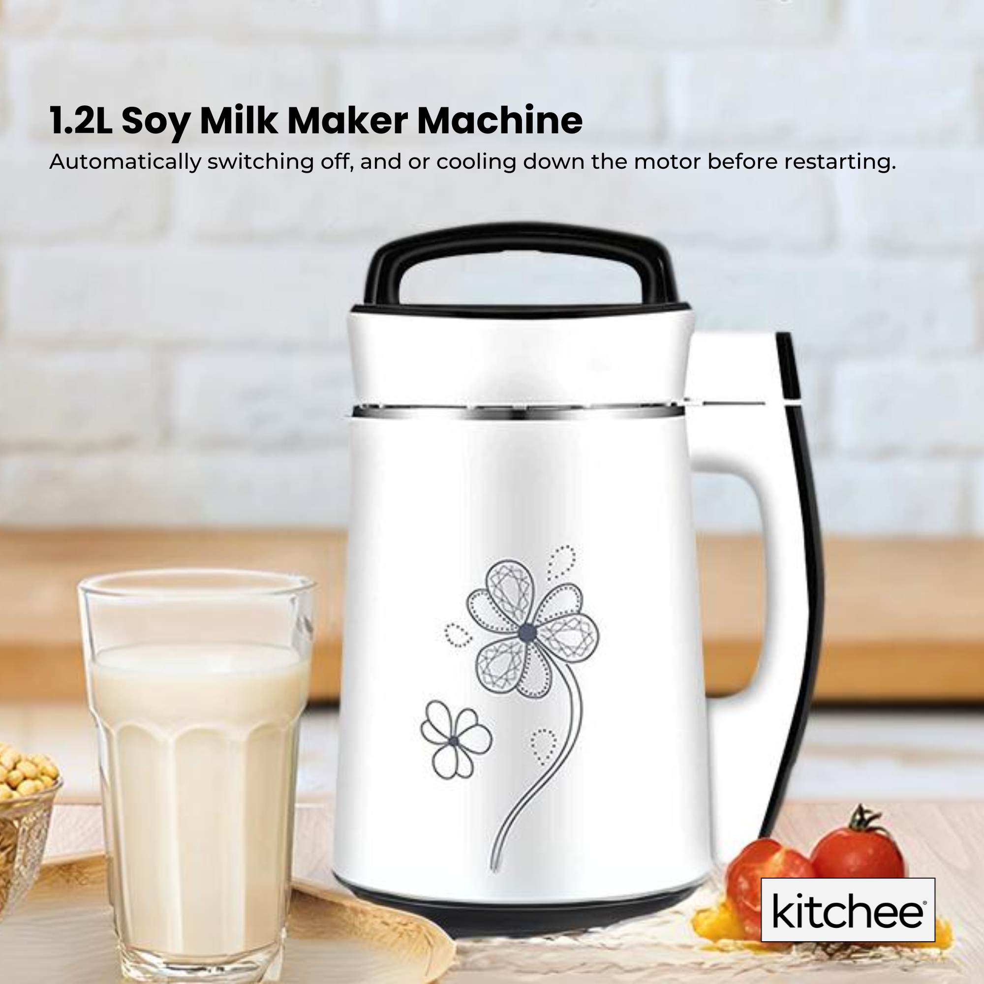 Electric Soy Bean Milk and Soup Maker Machine -Automatic Soya Almond Nut Blender