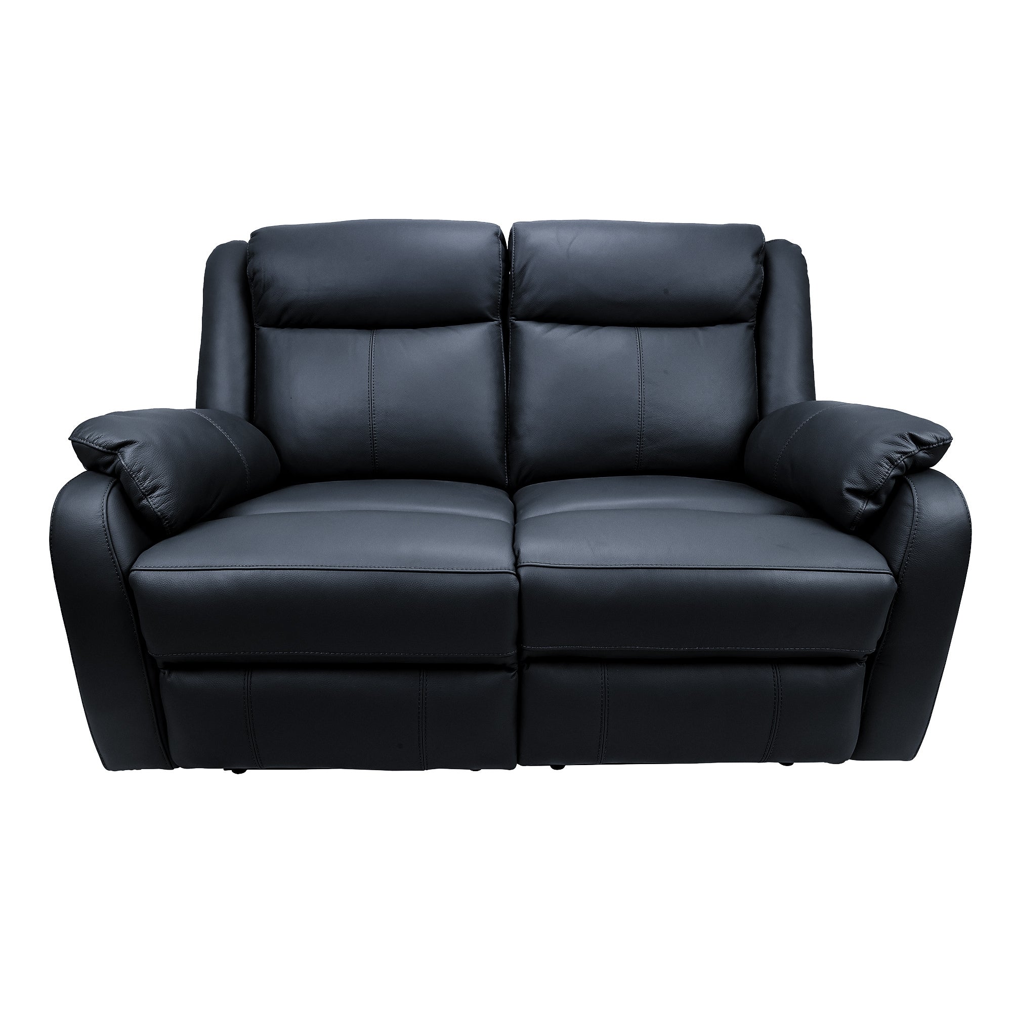 Bella 3+2+1 Seater Electric Recliner Genuine Leather Upholstered Lounge - Black