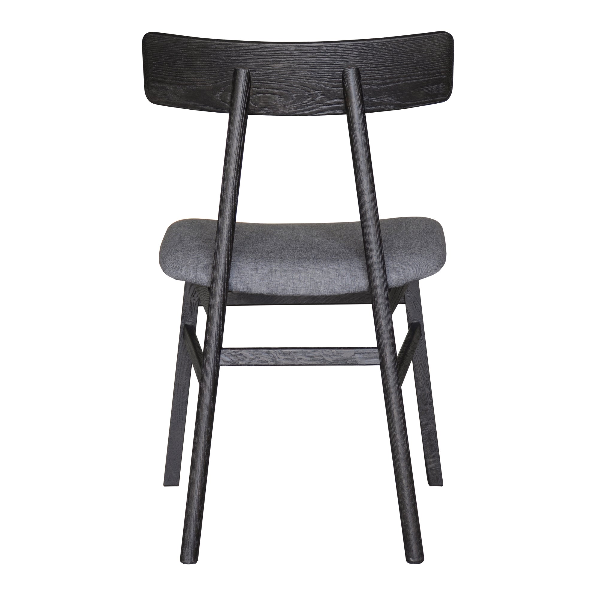 Claire Dining Chair Set of 2 Solid Oak Wood Fabric Seat Furniture - Black