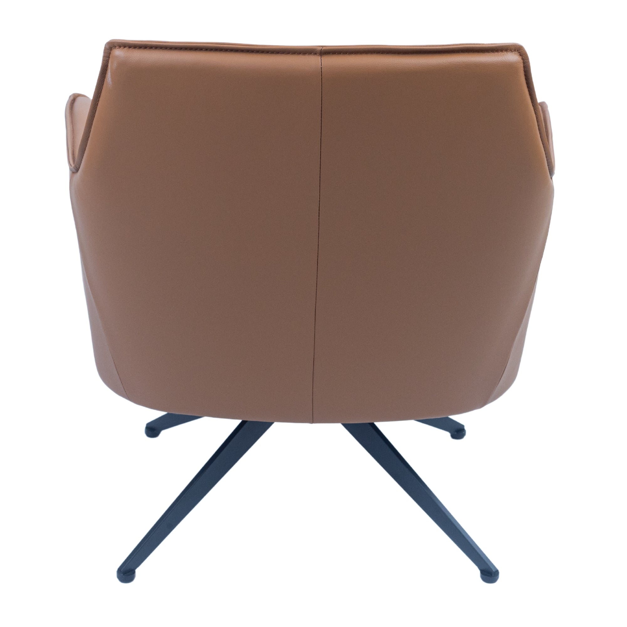 Freya Leather Swivel Occasional Chair Lounge Seat - Beige