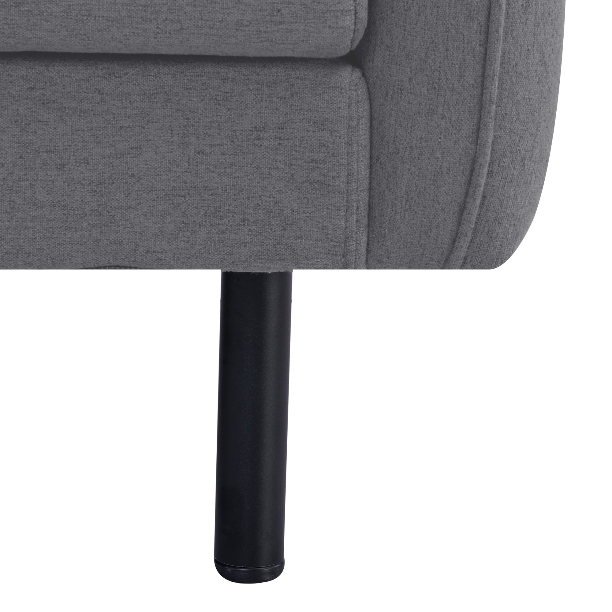 Channel 3 Seater Fabric Sofa Lounge Couch Dark Grey