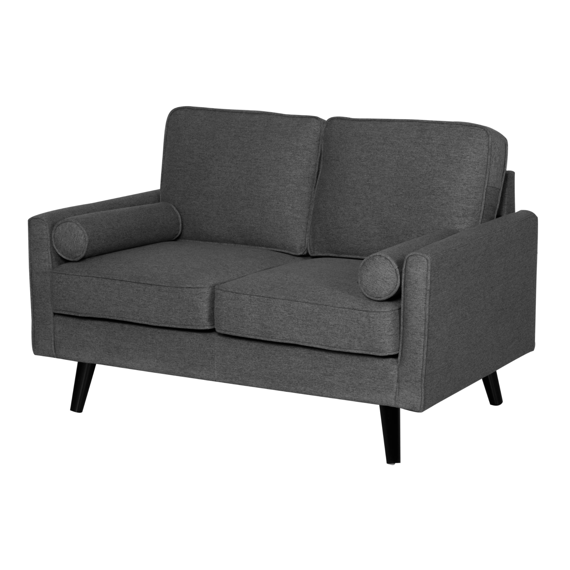 Lexi 2 Seater Sofa Fabric Uplholstered Lounge Couch - Dark Grey