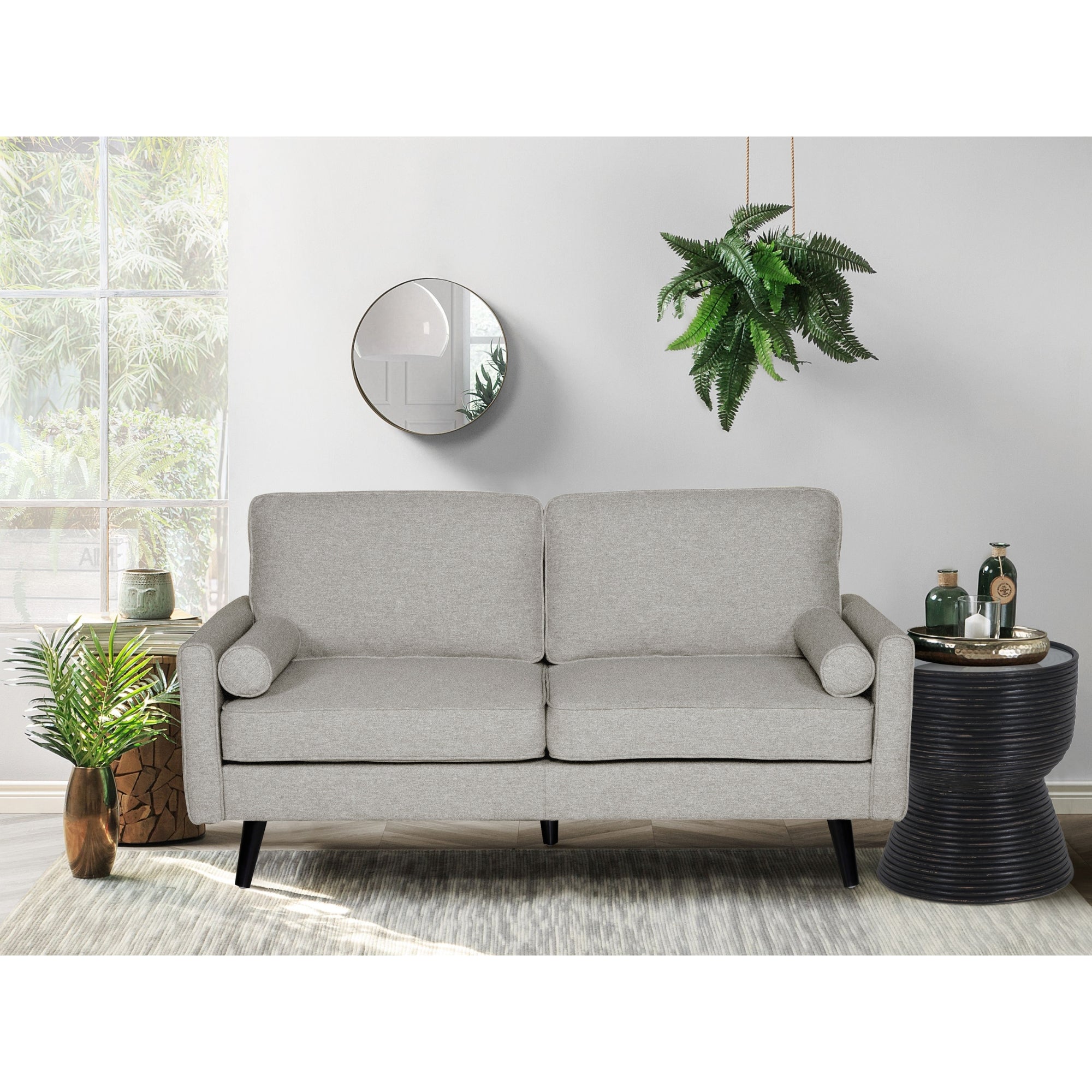 Lexi 2.5 Seater Sofa Fabric Uplholstered Lounge Couch - Light Grey