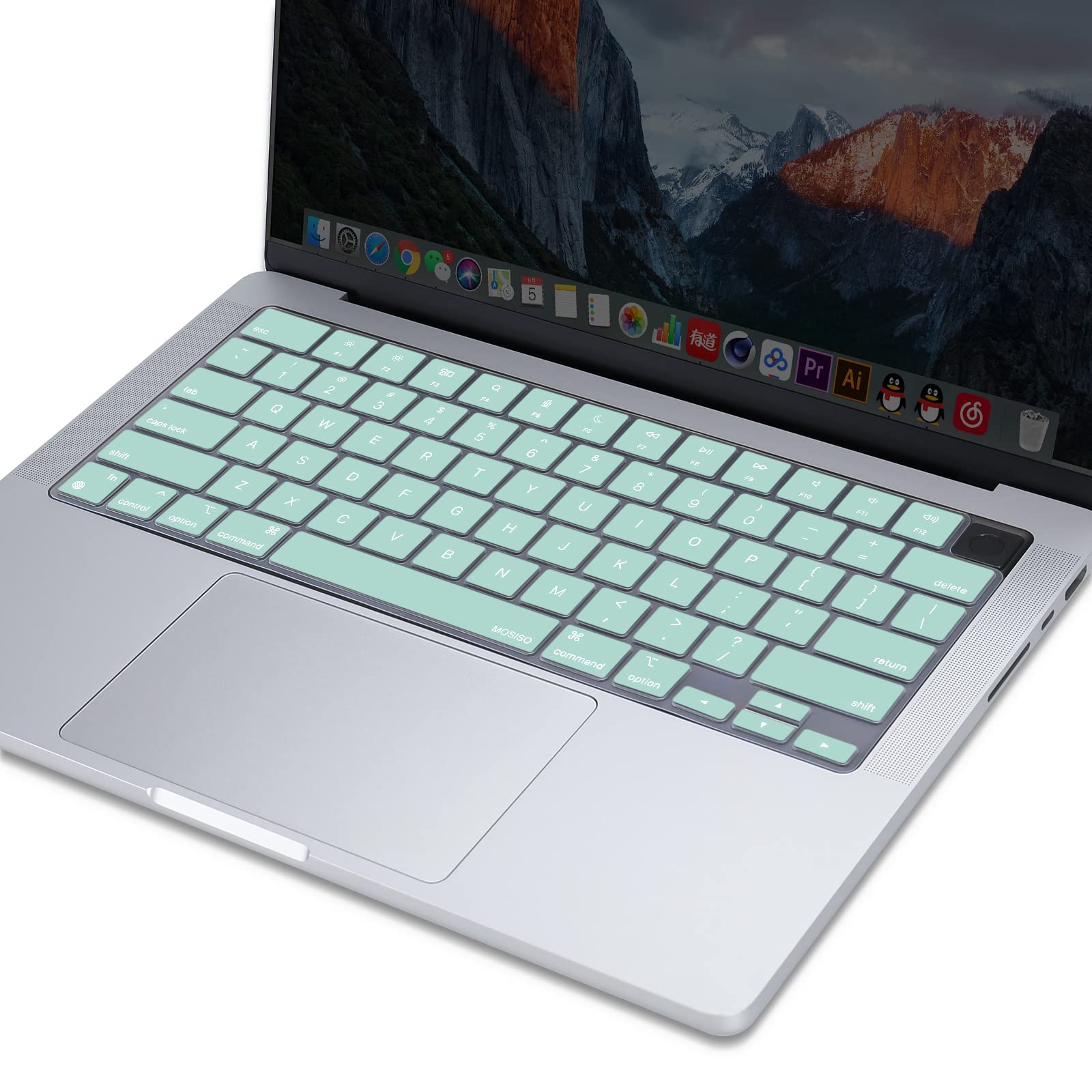 Keyboard Cover Skin For MacBook Air Pro 13 13.6 14 15.3 16 A2442 A2779 A2485 A2780 A2681 A2941 M1 M2 2021 to 2023 Mint Green