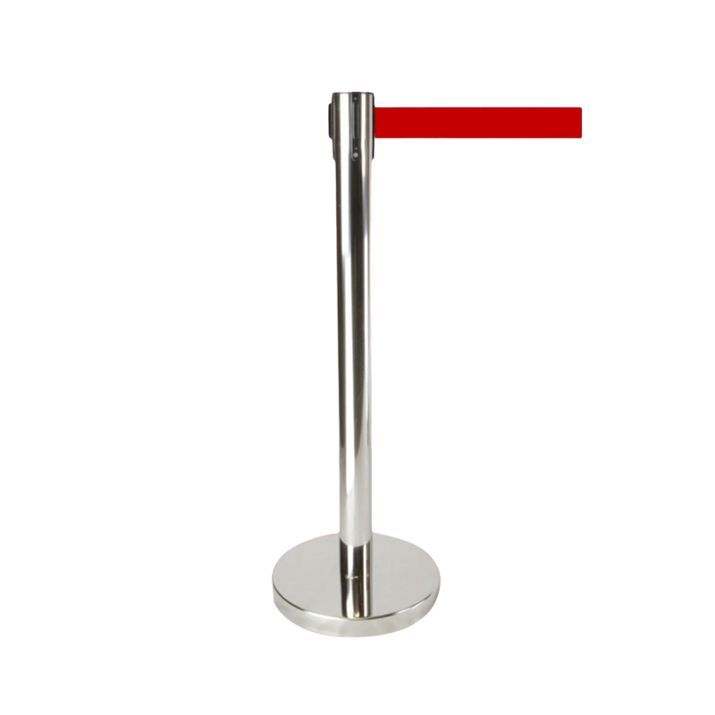 Retractable Queue Crowd Control Barriers | Silver Pole Red Belt