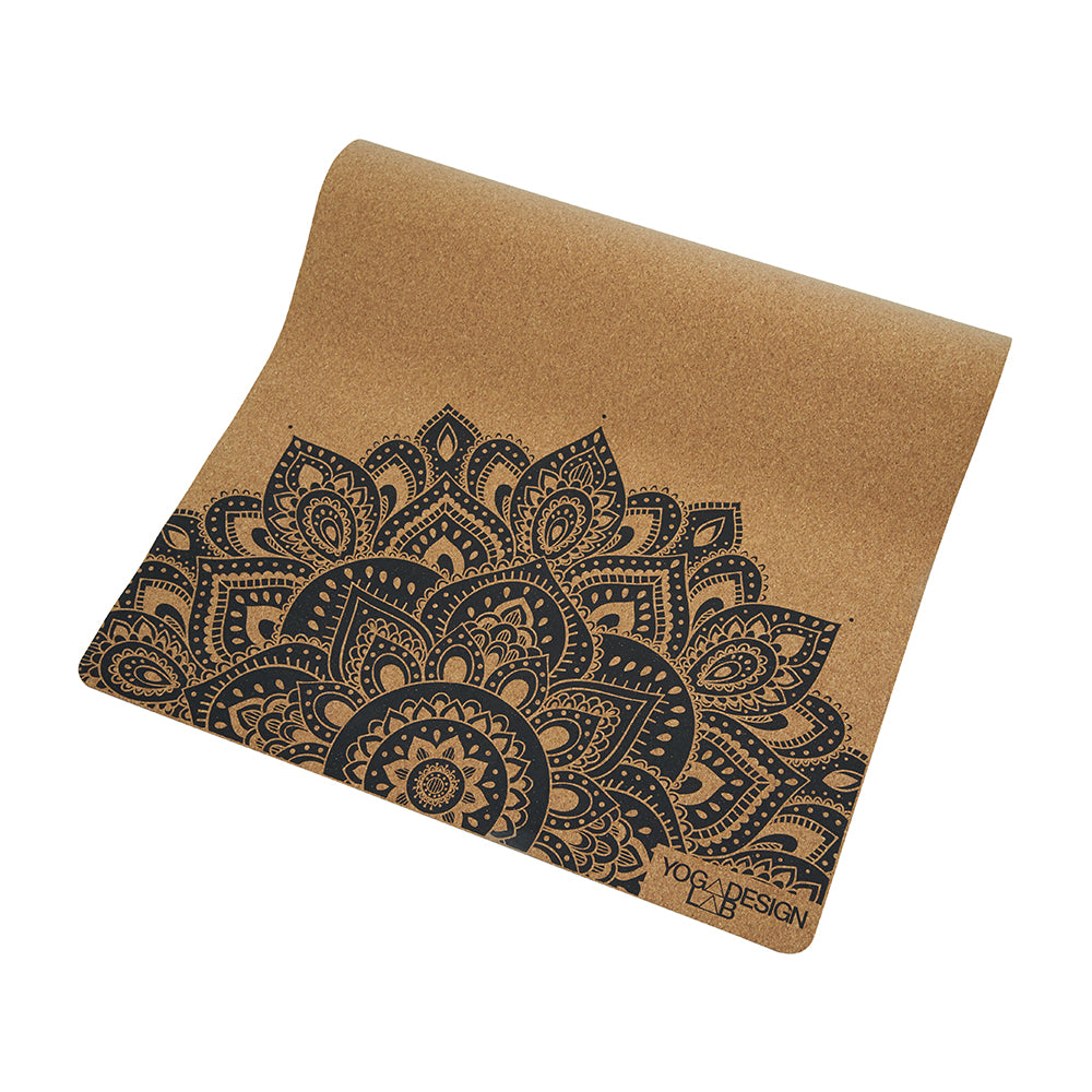 Yoga Design Lab Cork Yoga Mat 3.5mm Mandala Black