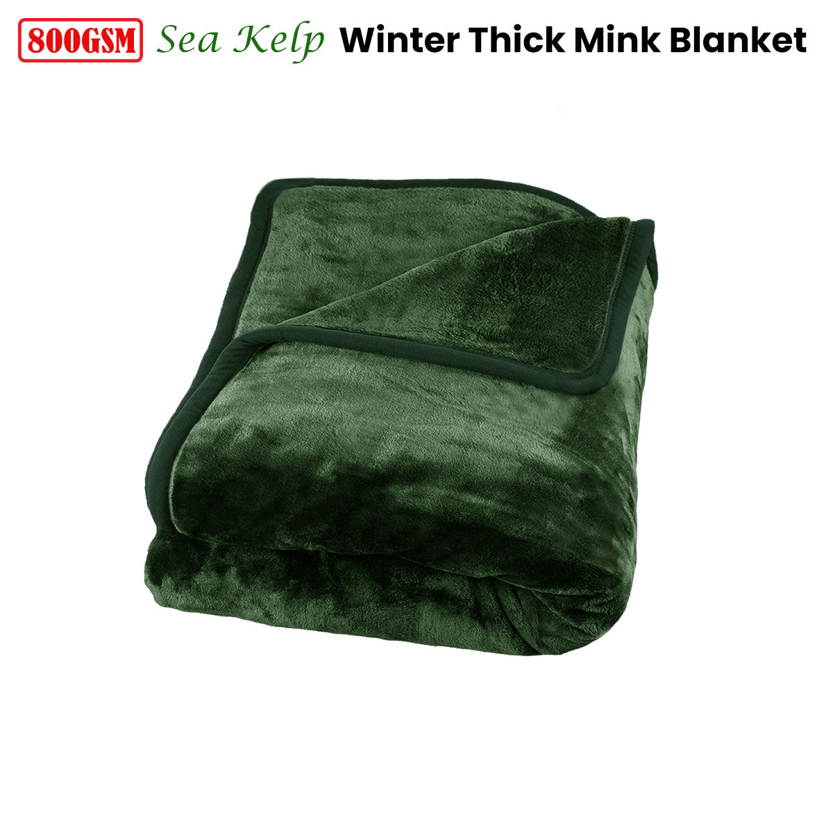 J Elliot Home 800GSM Luxury Winter Thick Mink Blanket Sea Kelp Queen