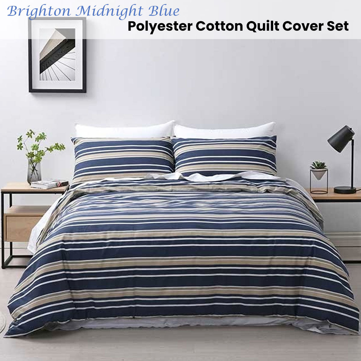 Jason Brighton Midnight Blue Quilt Cover Set King