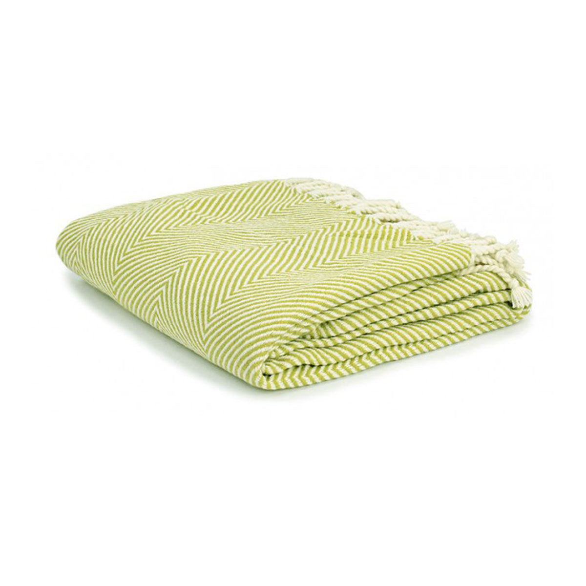 Herringbone Acrylic Throw Green