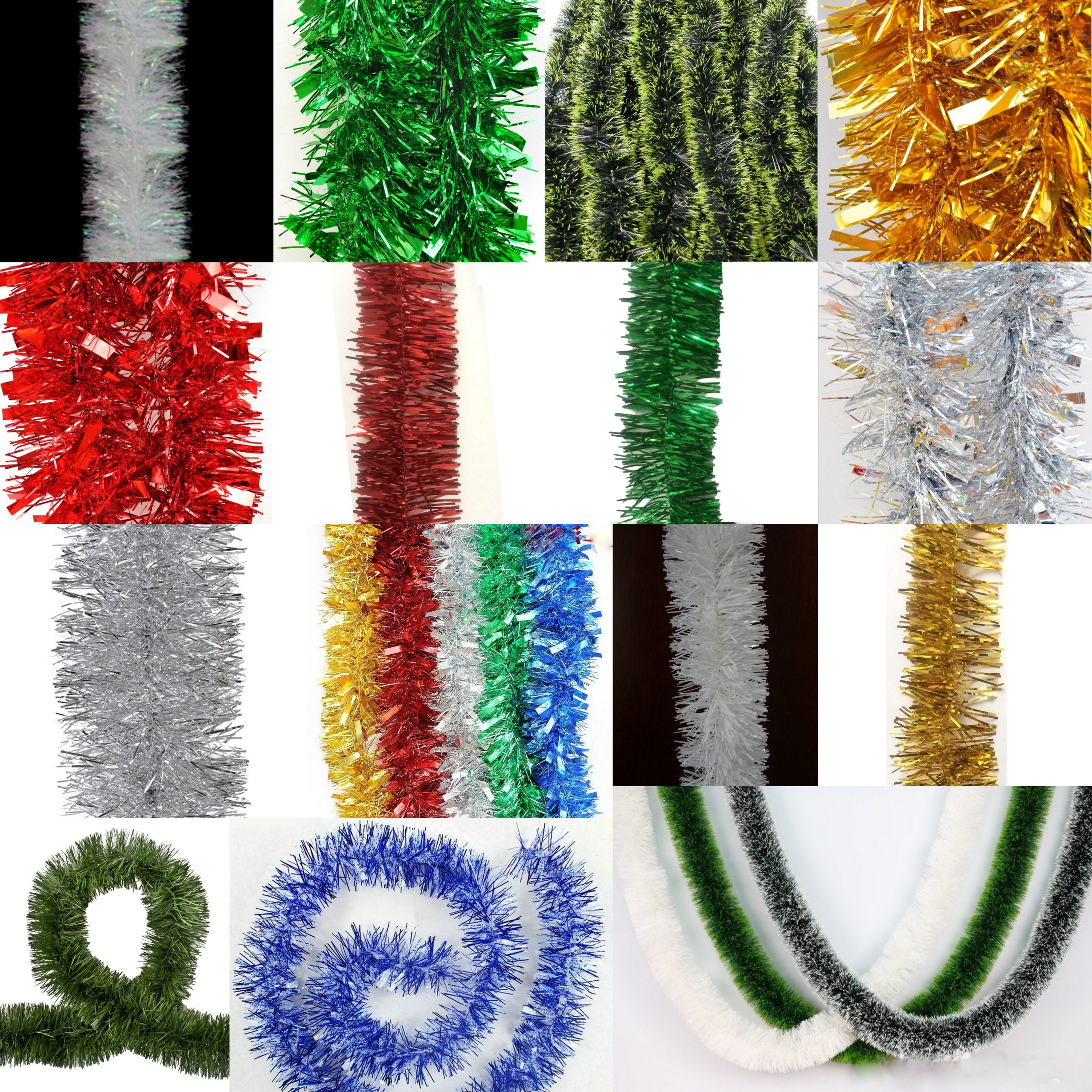 5x 2.5m Christmas Tinsel Xmas Garland Sparkly Snowflake Party Natural Home Décor, Trees (Pink)