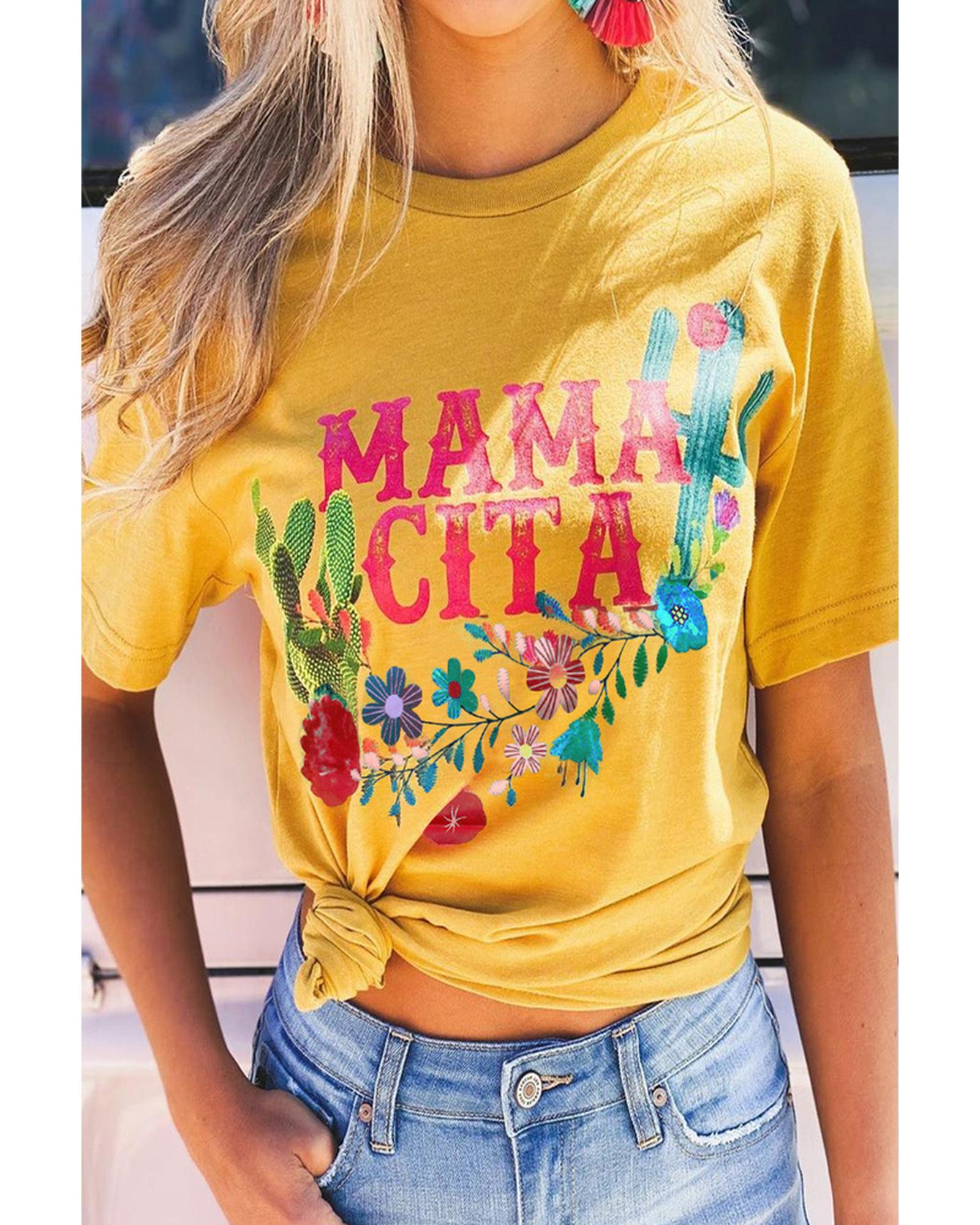 Azura Exchange Mamacita with Cactus Tee - L