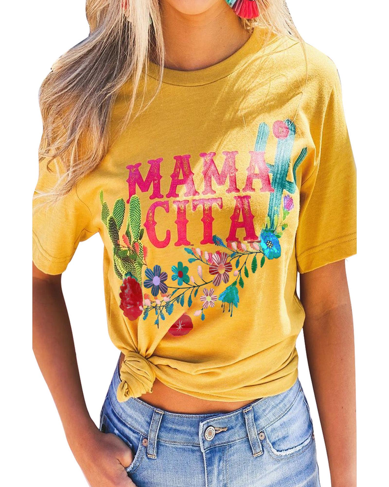 Azura Exchange Mamacita with Cactus Tee - L