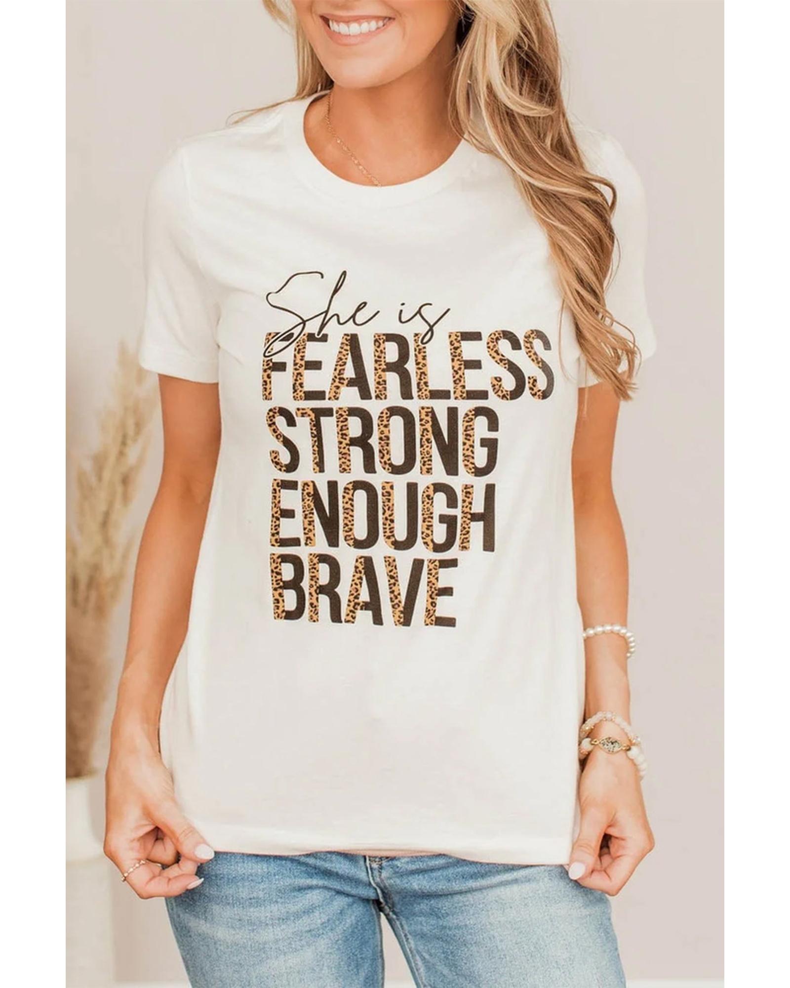 Azura Exchange FEARLESS STRONG ENOUGH BRAVE Graphic Tee - L