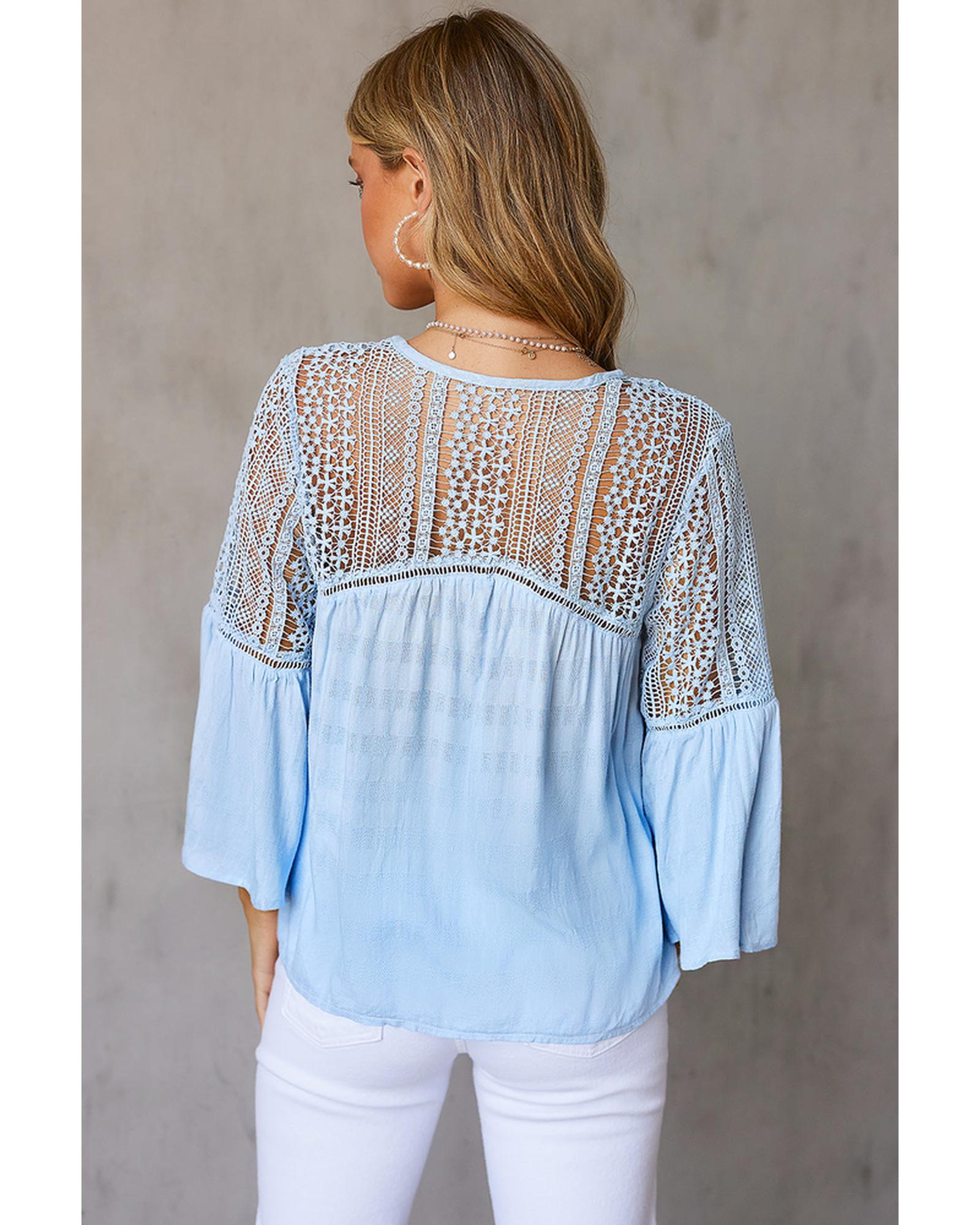 Azura Exchange Du Jour Crochet Blouse - L