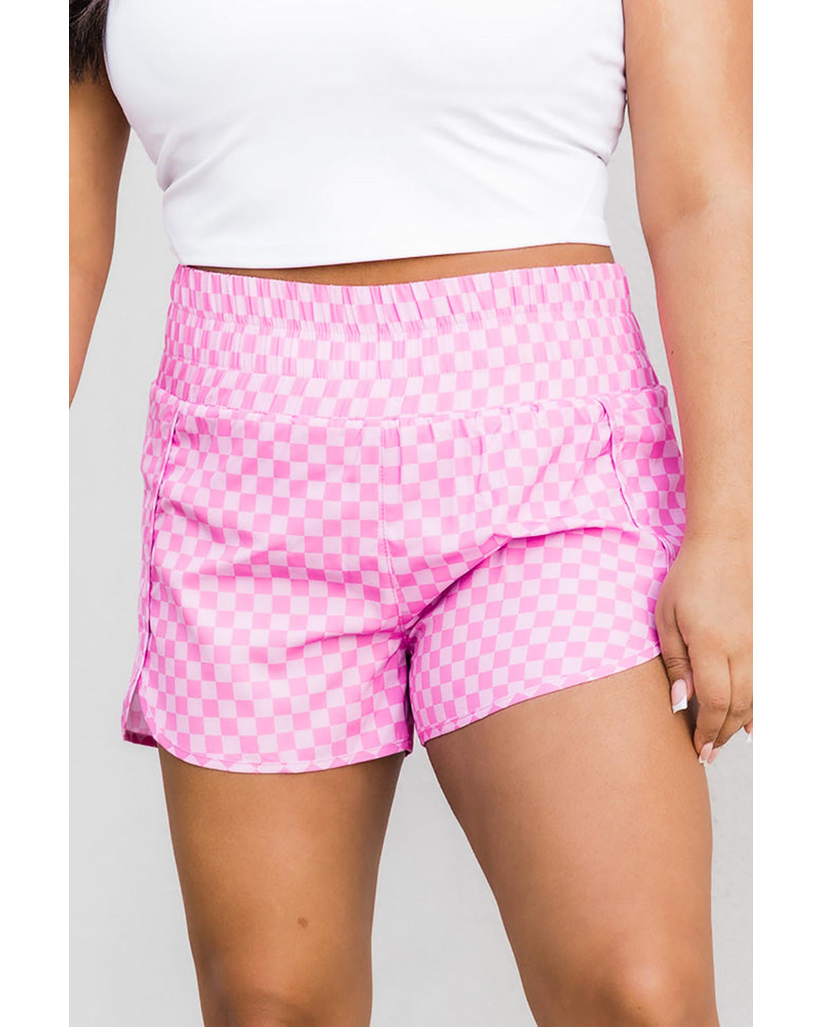 Azura Exchange High Waisted Plaid Athletic Shorts - S