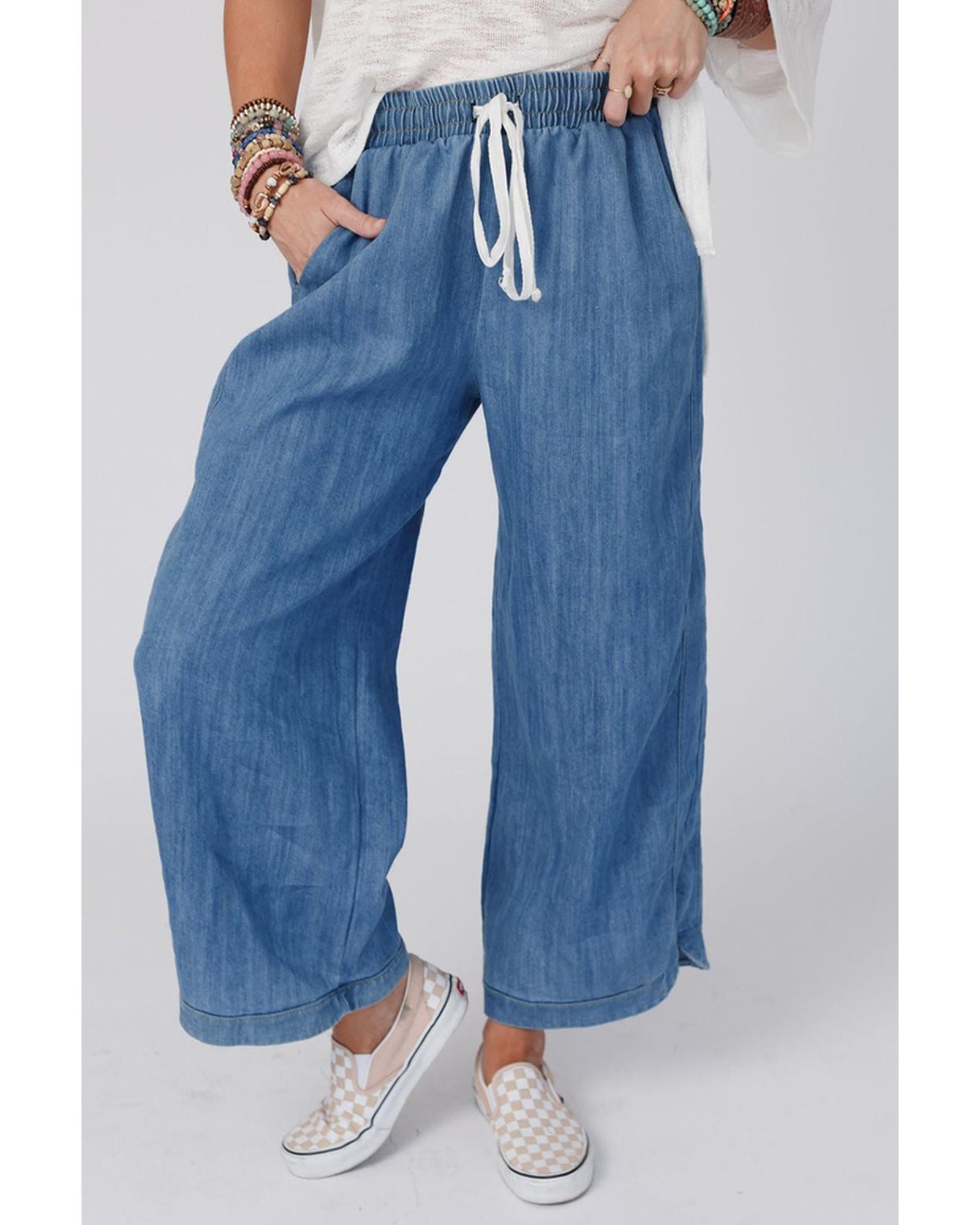 Azura Exchange Wide Leg Drawstring Waist Pants - 14 US