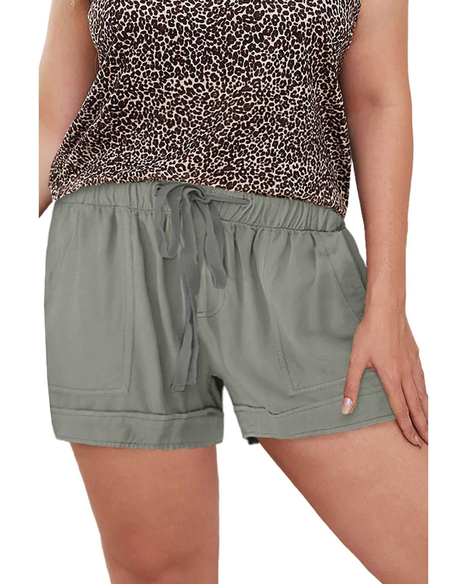 Azura Exchange Elastic Waist Drawstring Pocket Shorts - 5X