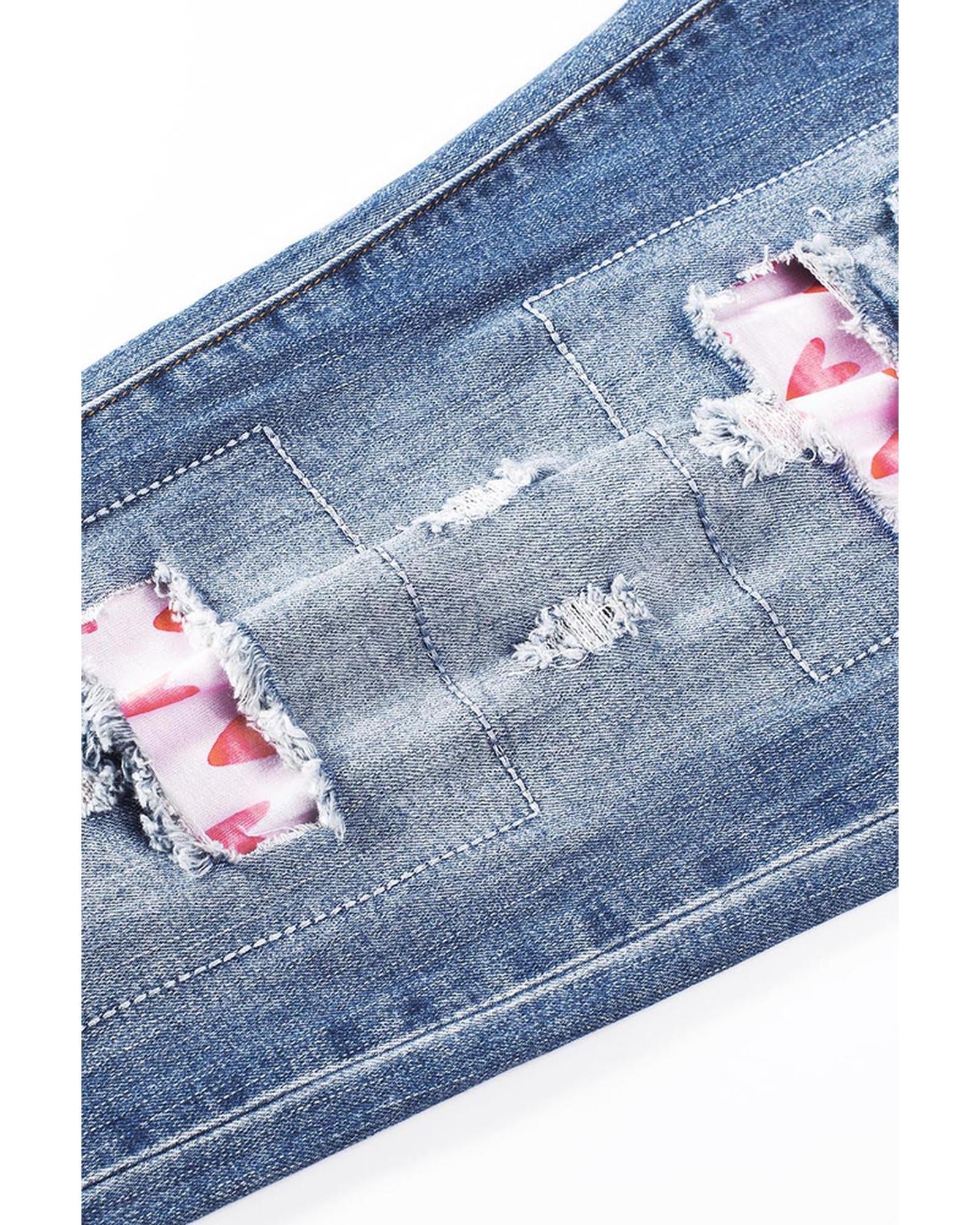 Azura Exchange Heart Patchwork Jeans - 16 US