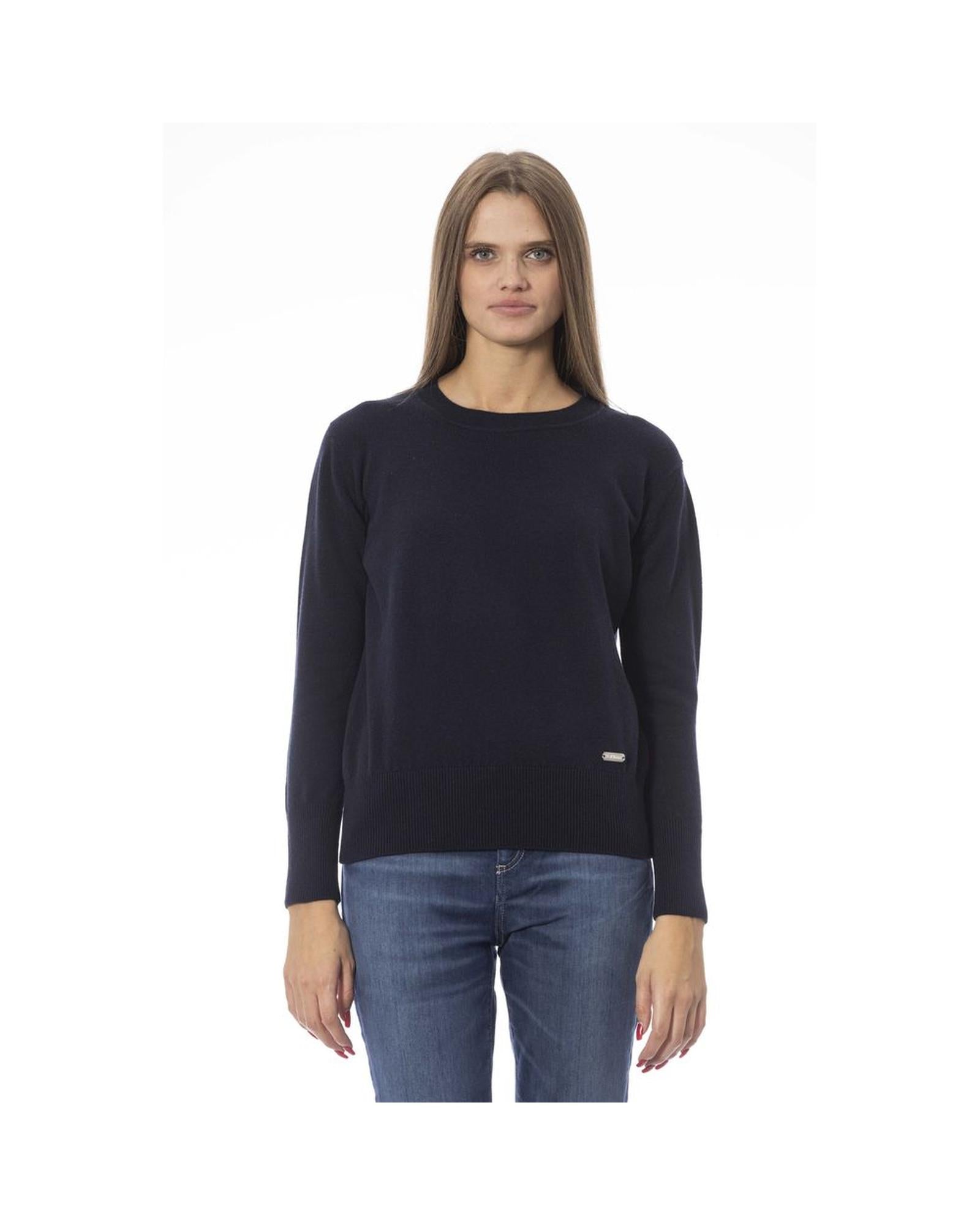 Baldinini Trend Women's Blue Wool Sweater - 46 IT
