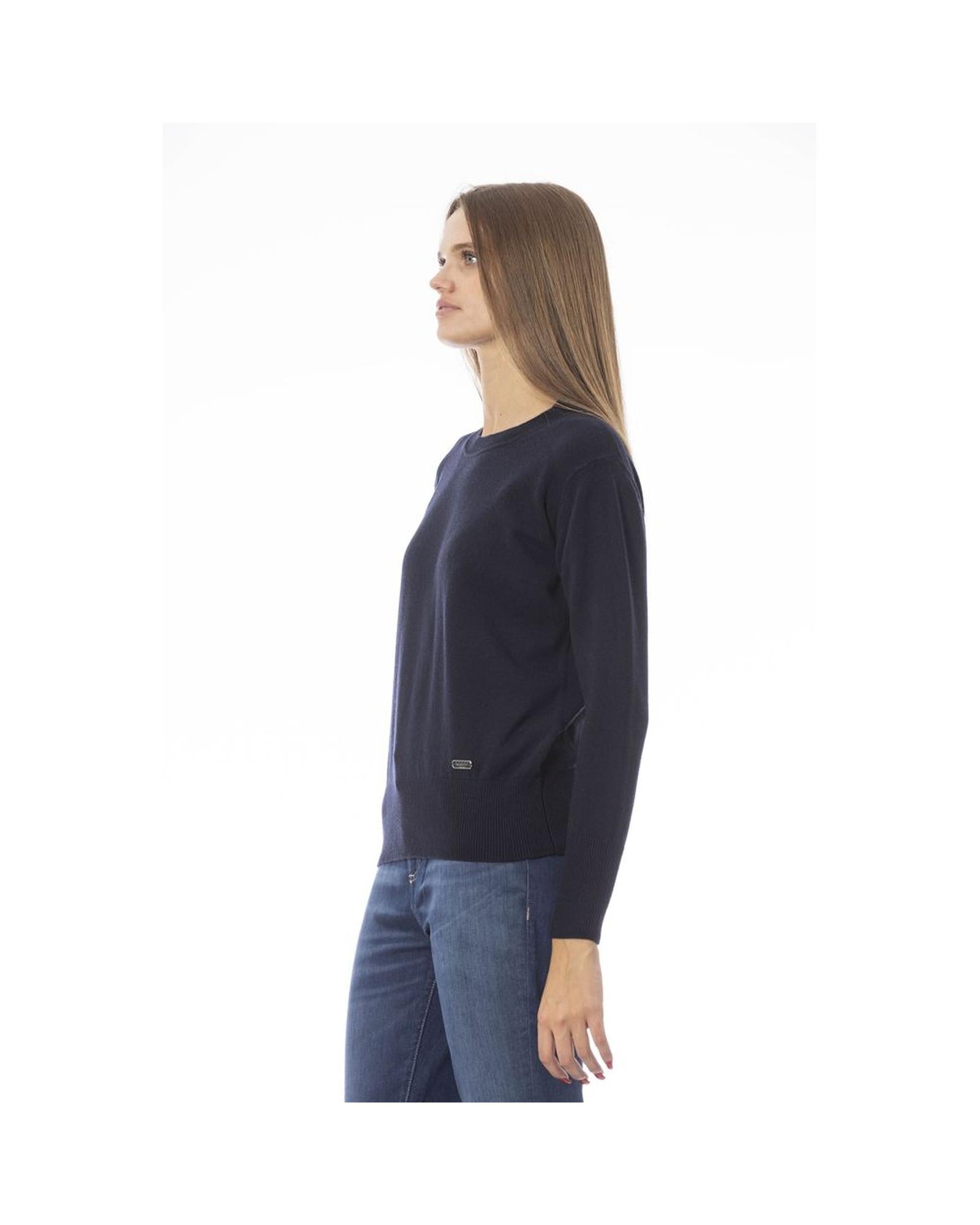Baldinini Trend Women's Blue Wool Sweater - 46 IT