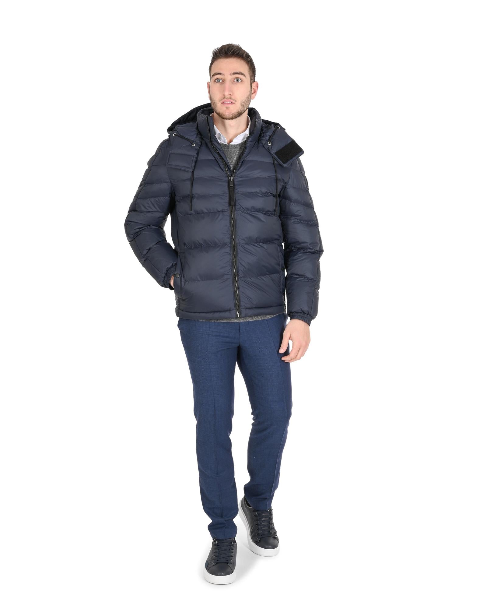 Hugo Boss Men's Dark Blue Polyamide Outerwear in Dark blue - 46 EU