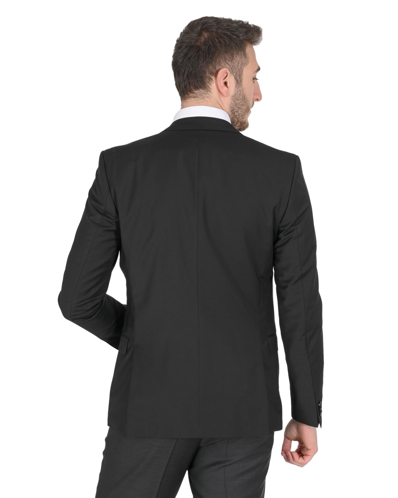 Hugo Boss Men's Black Wool Blend Jacket in Black - 106 cm