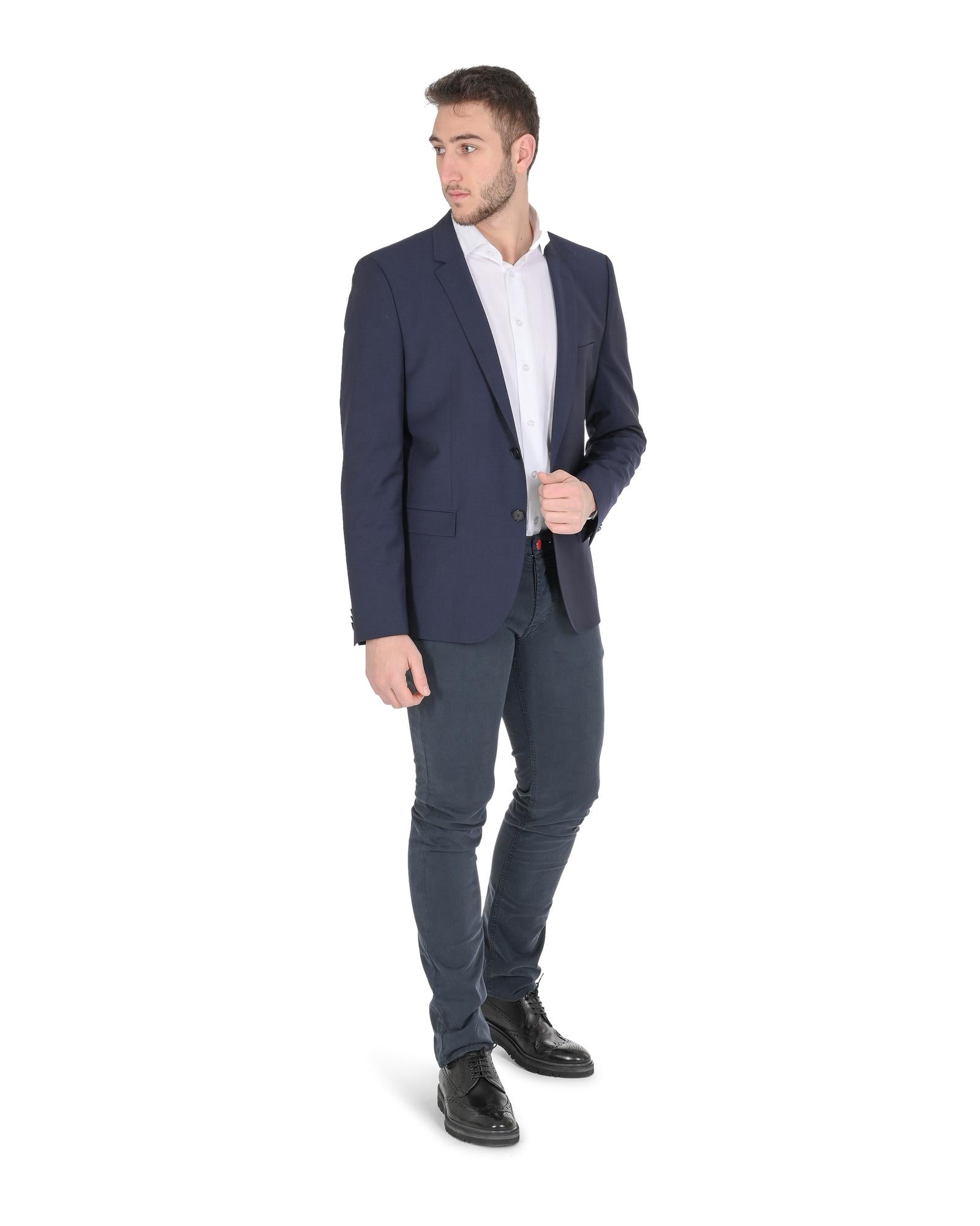 Hugo Boss Men's Dark Blue Wool Blend Jacket in Dark blue - 98 cm