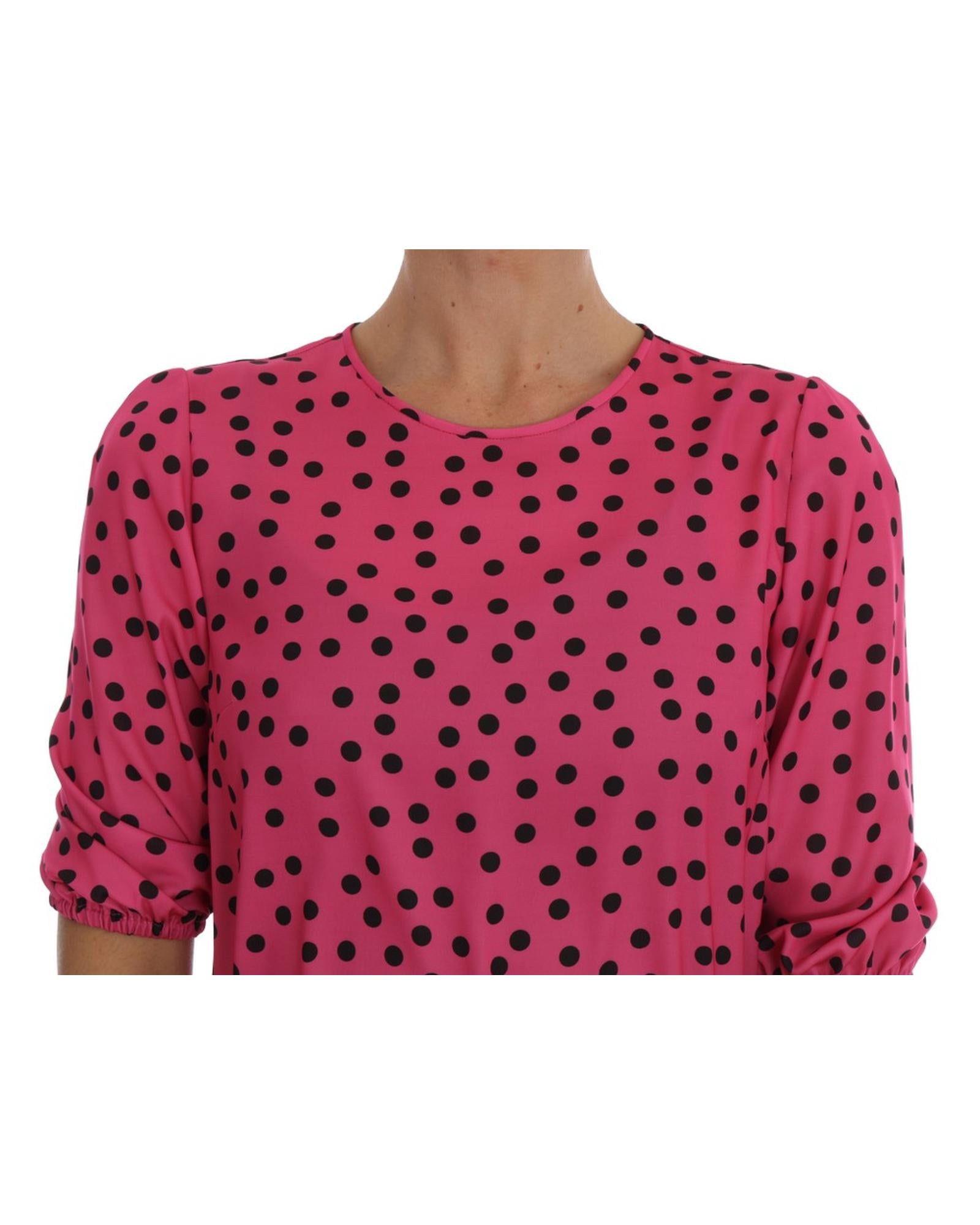 Enchanted Sicily Silk Blouse with Polka Dots 38 IT Women